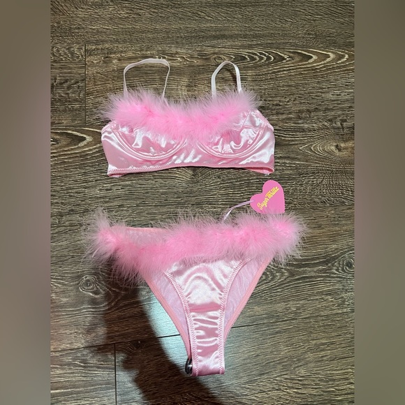 Dolls Kill Accessories - Dollskill sugar thrillz pink faux fur lingerie
